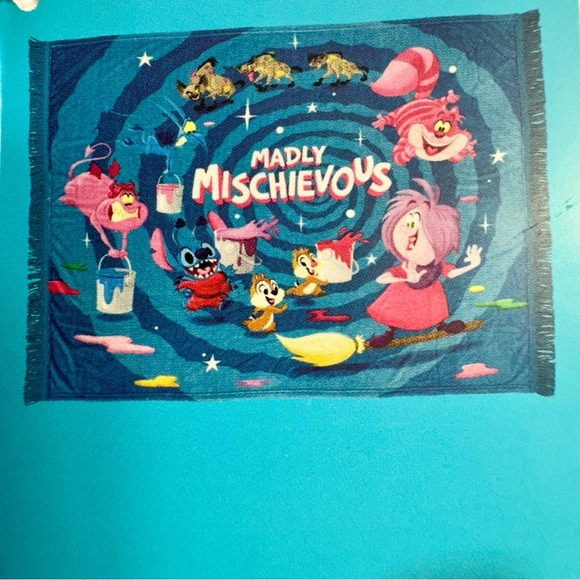 NWT. Disney Character Blanket throw Madly Mischievous by Lewis Whitman artist. - Picture 2 of 9